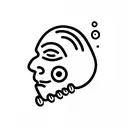 sad man wearing a happy face mask tattoo design idea