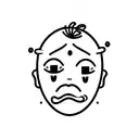 sad man wearing a happy face mask tattoo design idea