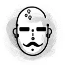 sad man wearing a happy face mask tattoo design idea