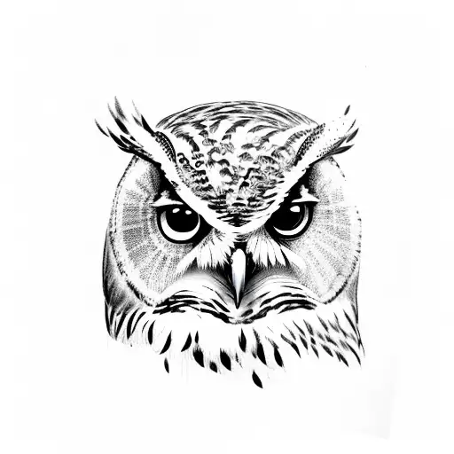 owl, sparrow, tree tattoo design idea