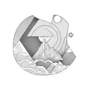 LSD beach dark tattoo design idea