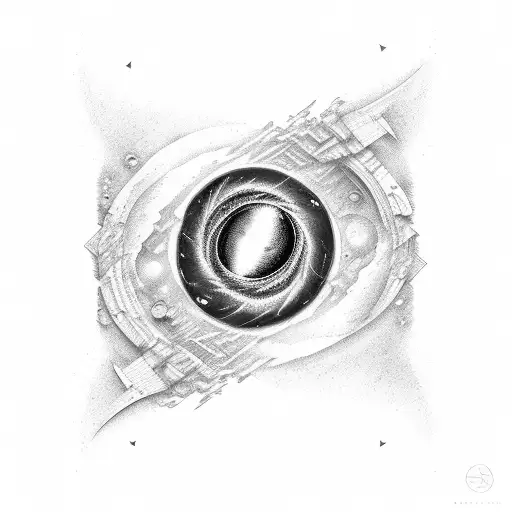 seraphin combined universe and black hole tattoo design idea