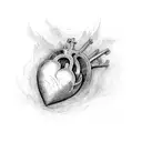 heart beat line with cross tattoo design idea