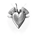 heart beat line with cross tattoo design idea