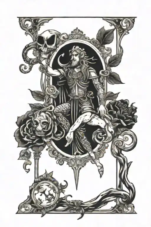 strength tarot card tattoo design idea