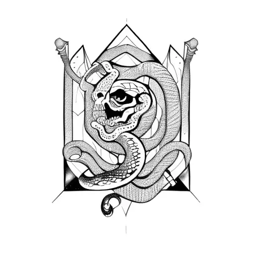 dagger with snake tattoo design idea