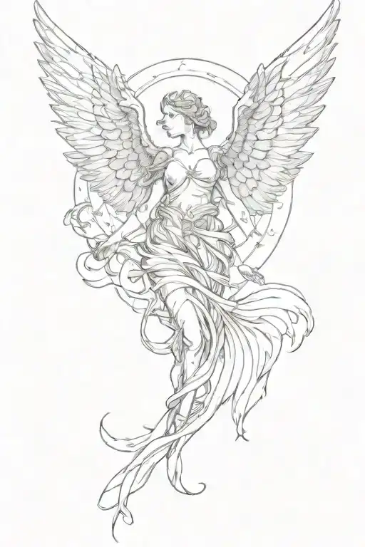 Gods and angels and wings tattoo design idea