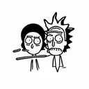 rick and morty as suicideboys tattoo design idea