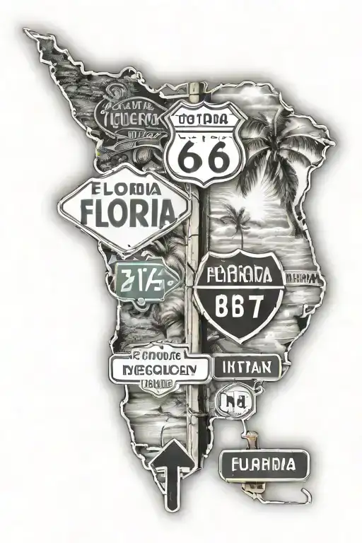 florida highway signs hanging tattoo design idea
