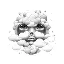 head in the clouds tattoo design idea