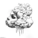 head in the clouds tattoo design idea