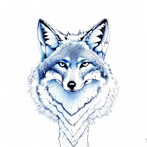 coyote woodcarving tattoo design idea