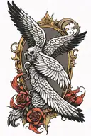 half angel wing half devil wing tattoo design idea