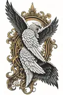 half angel wing half devil wing tattoo design idea