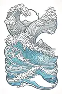 surfing, waves, mountains, outdoors, spiritual, life, live tattoo design idea