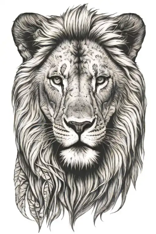 lion head tattoo design idea