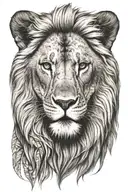 lion head tattoo design idea