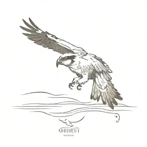 osprey diving tattoo design idea