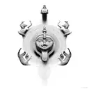 hieroglyph background+Thoth god+Realistic+shading 3d tattoo design idea