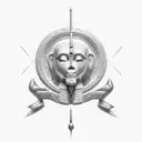 hieroglyph background+Thoth god+Realistic+shading 3d tattoo design idea