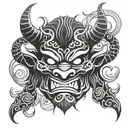 oni mask tattoo design idea