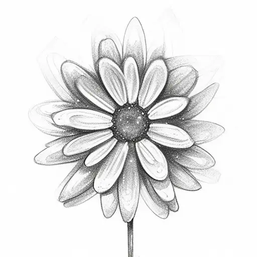 Daisy flower light bulb and stars tattoo design idea
