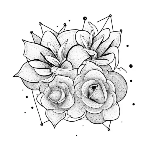 goddess hera with Lily flowers  tattoo design idea