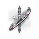 Rowing oar with Maori patterns tattoo design idea