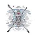 Rowing oar with Maori patterns tattoo design idea