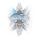 Rowing oar with Maori patterns tattoo design idea