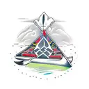 Rowing oar with Maori patterns tattoo design idea