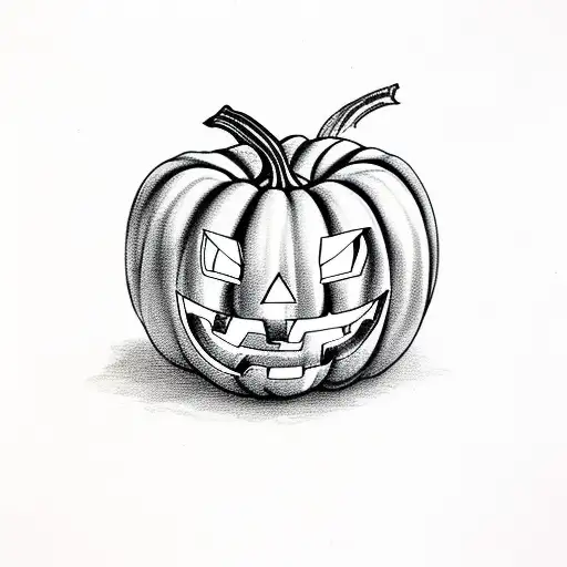 pumkin halloween cute tattoo design idea