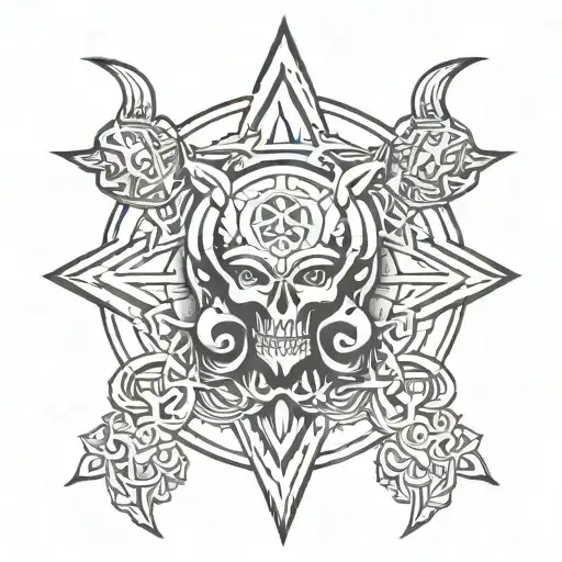 ancient empathy god symbol tattoo design idea