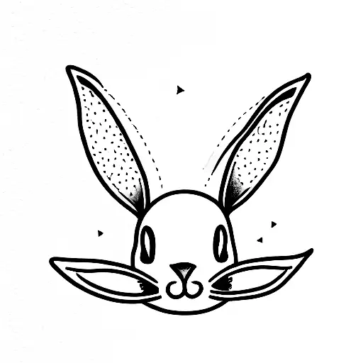 bunny with halo tattoo design idea