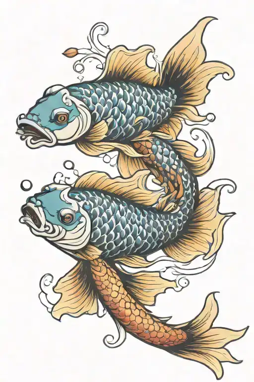 japenese koi fish tattoo design idea