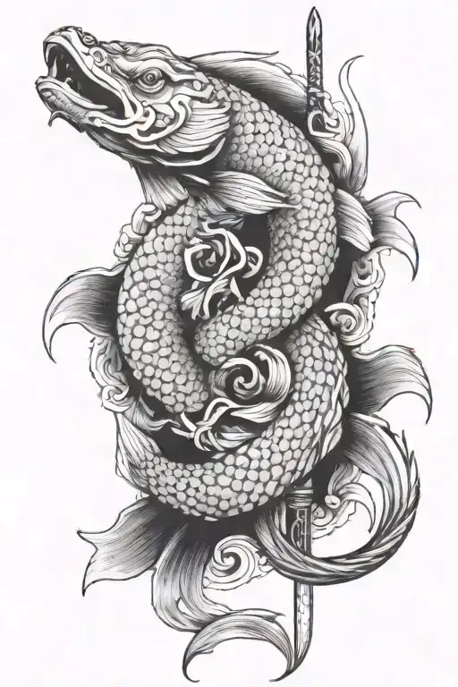 traditional japanese koi dragon tattoo