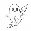 cute ghost tattoo design idea