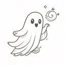 cute ghost tattoo design idea