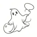 cute ghost tattoo design idea
