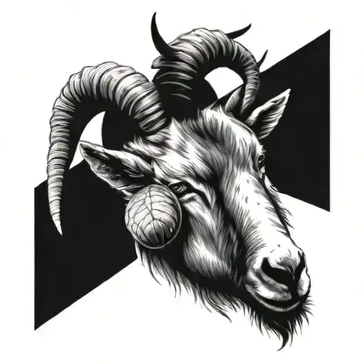 realistic goat head with pepper shading more line work tattoo design idea