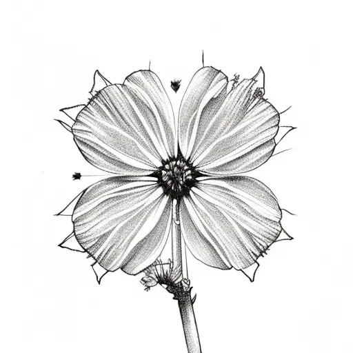 larkspur, tulip, dandelion, butterfly tattoo design idea