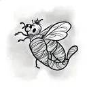Monster bee devouring winnie the pooh tattoo design idea