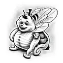 Monster bee devouring winnie the pooh tattoo design idea