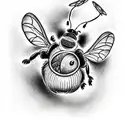 Monster bee devouring winnie the pooh tattoo design idea