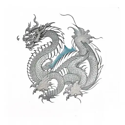 dragon con 4 alas  tattoo design idea