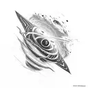 Total arm Tornado astronaut Saturn jupiter moon black hole tattoo design idea