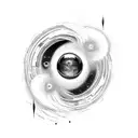 Total arm Tornado astronaut Saturn jupiter moon black hole tattoo design idea