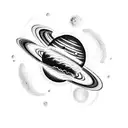 Total arm Tornado astronaut Saturn jupiter moon black hole tattoo design idea