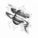 Total arm Tornado astronaut Saturn jupiter moon black hole tattoo design idea