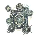 computers components forming and robotics science and a reference tattoo design idea